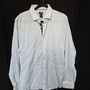 H&M Men's Large Light Blue Pinstripe Button Down Shirt